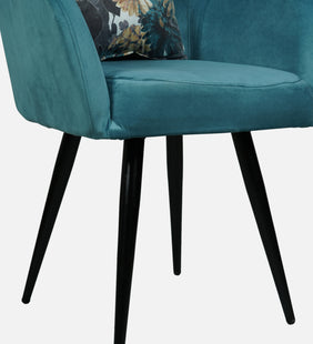 Velvet Accent Chairs Wingback Chair with Pillow and Arm for Living Room, Bedroom, Dining Room (Aqua Blue)