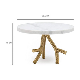 Marble Cake Stand With branch Shaped Gold Metal Stand Cupcake Serving Display Accent