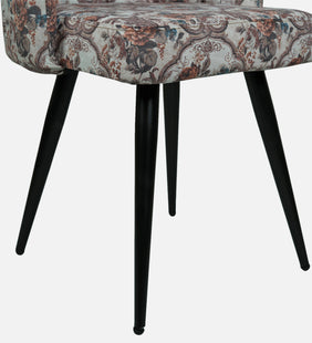 Freddy Lounge Chair In Velvet Fabric Living Room Armless Accent Chair with Floral Pattern