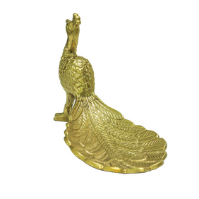 Decorative Gold Peacock Serving Platter Dry Fruits Casting Handmade Bowl Table Home Décor