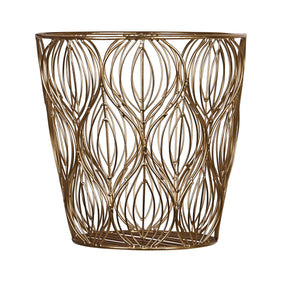 Metal Wire Gold Plated Storage Basket Office Home Kitchen Decorative Organizer