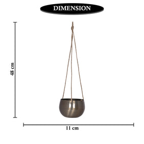 Bowl Shape Metal Hanging Planters Indoor Pots for Balcony Home and Office Decoration Set of 2